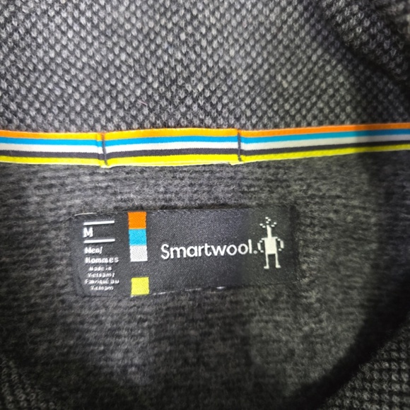 Smartwool Fleece Half Zip Sweater Jacket Grey Heritage Trail Men's M Wool Blend - Picture 4 of 11